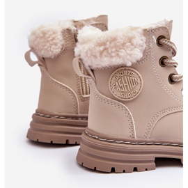 Botas Trapper Infantil con Cremallera y Piel de Cordero Beige Marialee 8