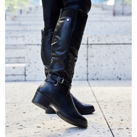 Botas tacón bajo Castelvetro negras negro 2