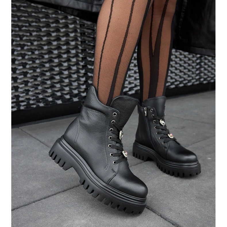 Botas aislantes de piel Karino negro 1