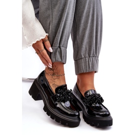 Zapatos Mujer Charol Con Adorno, Negro 3