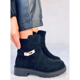 Drapers Botines planos de ante negro 2