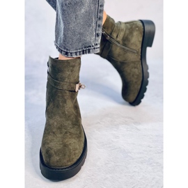 Drapers Botines planos de ante verde 2