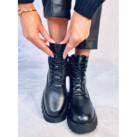 Ferger Botines militares con cordones negros 2