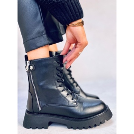 Ferger Botines militares con cordones negros 5