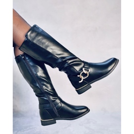 Devers Botas negras con eslabones de cadena negro 3