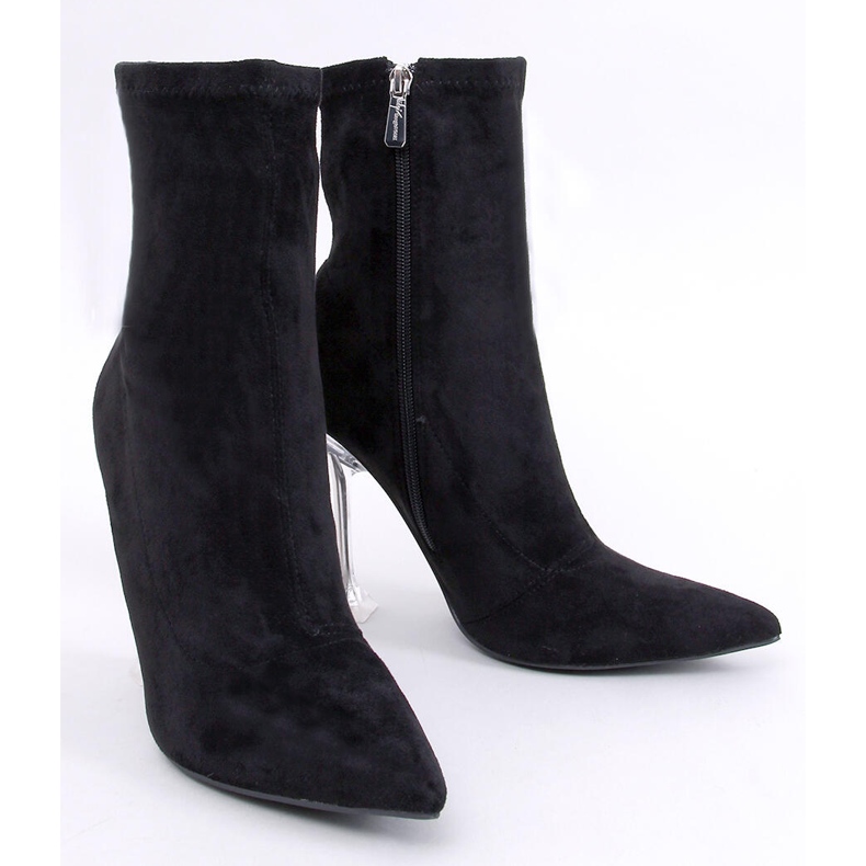 Merrisa Botín tacón transparente transparente negro 1