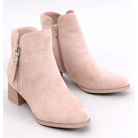 Botín tacón bajo Leines beige 1