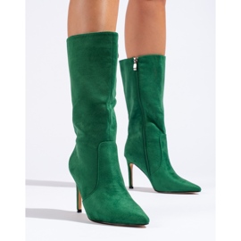 Botas tacón Shelovet ante verde 1
