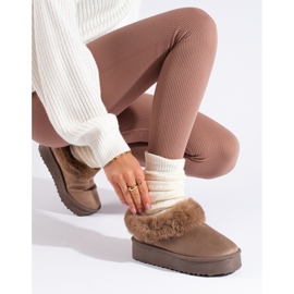 Botas de nieve bajas para mujer, beige oscuro, Shelovet 1