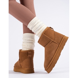 W. Potocki Botas de ante marrón con pelo de Potocki 3