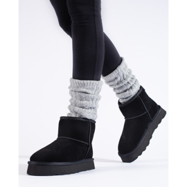 W. Potocki Botines de ante negros con pelo de Potocki 1