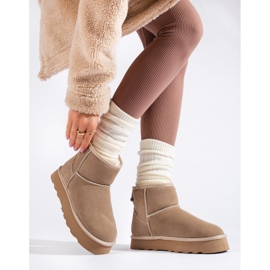 W. Potocki Botines de ante beige con pelo de Potocki 1