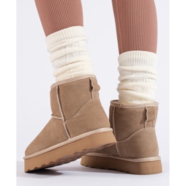 W. Potocki Botines de ante beige con pelo de Potocki 3