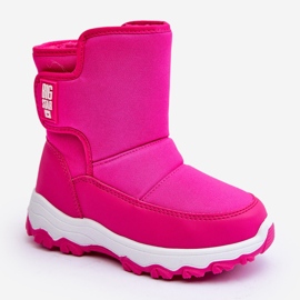 Botas De Nieve Infantiles Aislante Con Velcro Rosa Big Star MM374121 rosado 9