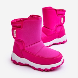 Botas De Nieve Infantiles Aislante Con Velcro Rosa Big Star MM374121 rosado 3