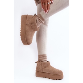 Botas de nieve con plataforma para mujer Beige Mennja 4