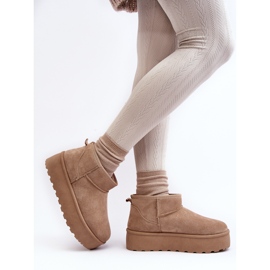 Botas de nieve con plataforma para mujer Beige Mennja 2