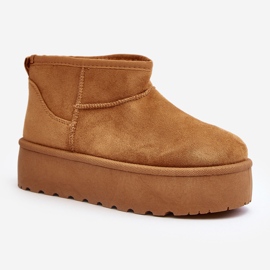 Botas de nieve con plataforma para mujer Camel Mennja marrón 1