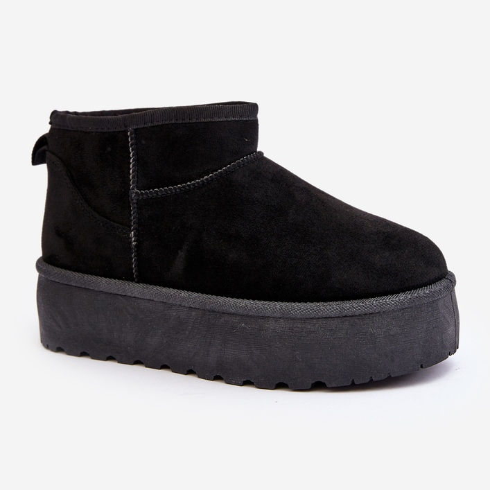 Botas de nieve con plataforma para mujer negro Mennja 1