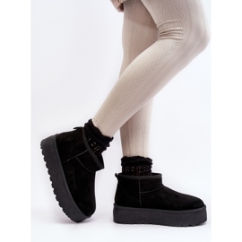 Botas de nieve con plataforma para mujer negro Mennja 3