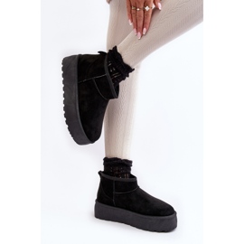 Botas de nieve con plataforma para mujer negro Mennja 4