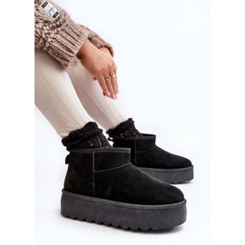 Botas de nieve con plataforma para mujer negro Mennja 8