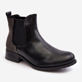 Botas Chelsea bajas de mujer con decoración, negro Donname 1