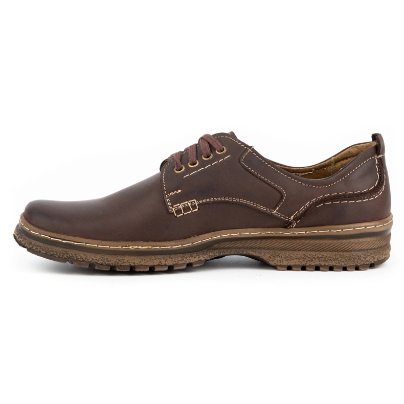 Olivier Zapatos casual de hombre en piel 221GT marrón 1