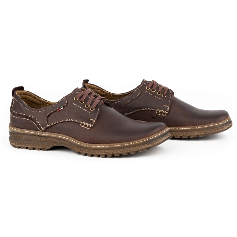 Olivier Zapatos casual de hombre en piel 221GT marrón 2