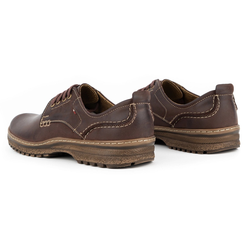 Olivier Zapatos casual de hombre en piel 221GT marrón 4