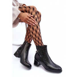 Seastar Botas de cuero para mujeres de baja tacón con cadena negra negro 1 Seastar Botas de cuero para mujeres de baja tacón con cadena negra negro 1