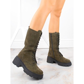 Botas cortas de piel para mujer, con aislamiento caqui T.Sokolski Gs Z23-197 verde 5