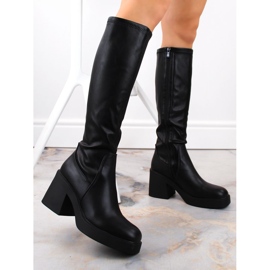 Botas de mujer con plataforma y tacón aislado Filippo DKZ4999 negras negro 4