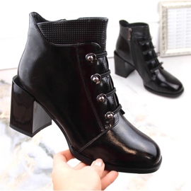 Botines aislantes de charol para mujer, negro, Filippo DBT4891 1