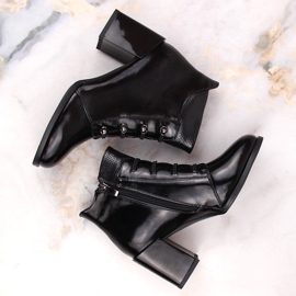 Botines aislantes de charol para mujer, negro, Filippo DBT4891 3