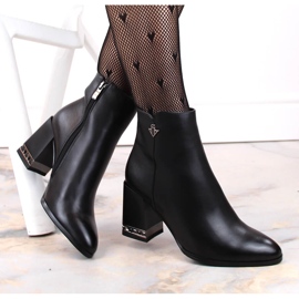 Filippo Botines de mujer de tacón con circonitas, negro Fillippo DBT4842 4
