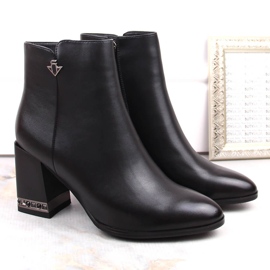 Filippo Botines de mujer de tacón con circonitas, negro Fillippo DBT4842 2