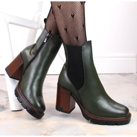 Botas Chelsea de mujer, aislantes, verdes, Potocki SZ12175 4