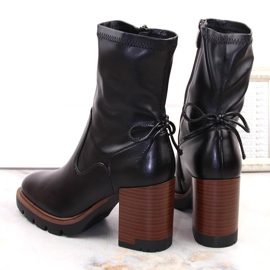 Botines de mujer con tacón alto y plataforma, aislantes negros Potocki SZ12258 3