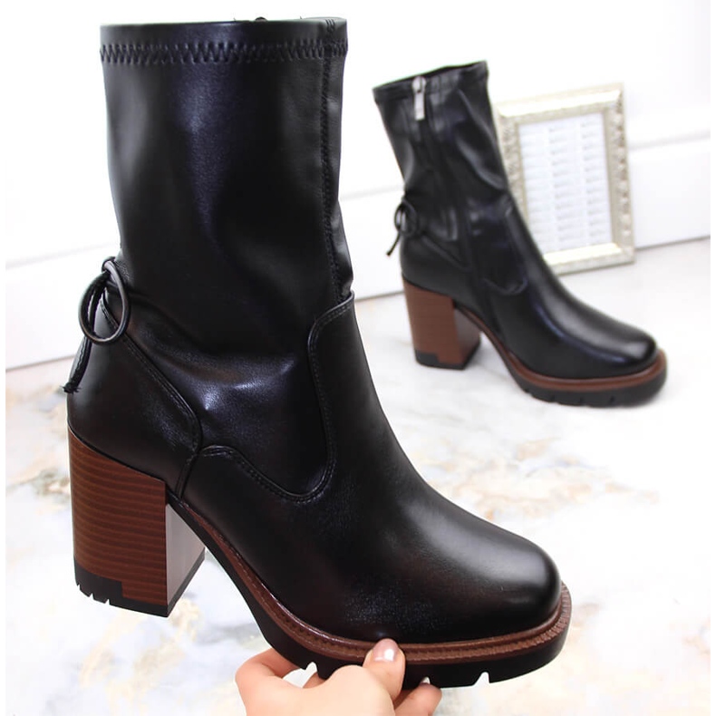 Botines de mujer con tacón alto y plataforma, aislantes negros Potocki SZ12258 1 Botines de mujer con tacón alto y plataforma, aislantes negros Potocki SZ12258 1