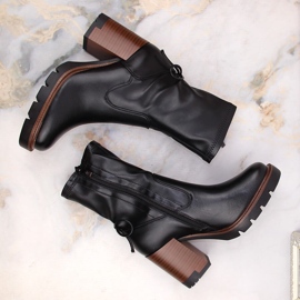 Botines de mujer con tacón alto y plataforma, aislantes negros Potocki SZ12258 4