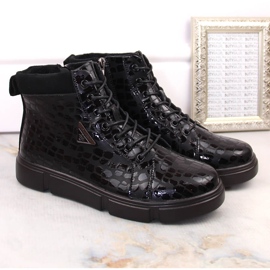 Botas de mujer de piel con aislamiento negro y plataforma de Filippo DBT4767 2