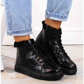 Botas de mujer de piel con aislamiento negro y plataforma de Filippo DBT4767 6