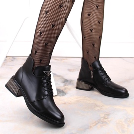 Botines de mujer con aislamiento y tacón decorativo Filippo DBT4881 negros 4