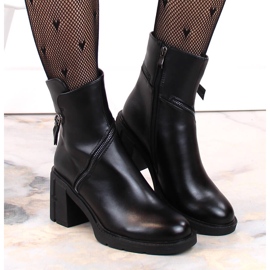 Botines de mujer de tacón con cremallera, negro Filippo DBT4849 7