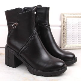 Botines de mujer de tacón con cremallera, negro Filippo DBT4849 3