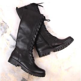 Botas de mujer cómodas de piel con aislamiento negro Rieker 78543-00 2