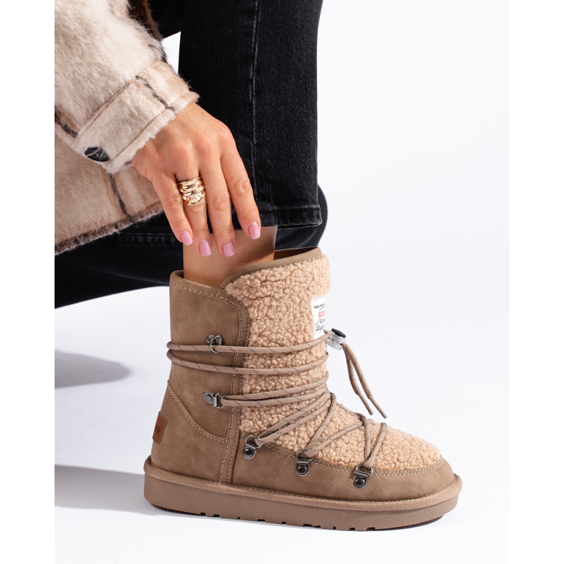 Botas de nieve mujer shelovet beige cálido 1