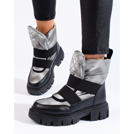 Botas de nieve mujer Shelovet plata negro 1