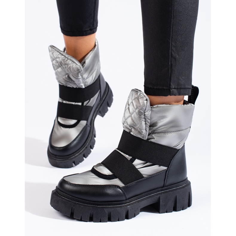 Botas de nieve mujer Shelovet plata negro 1
